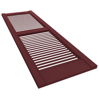 Plastic Development Group 14 x 63 Inch Vinyl Louvered Shutters, 4 Pack, Bordeaux - VMInnovations