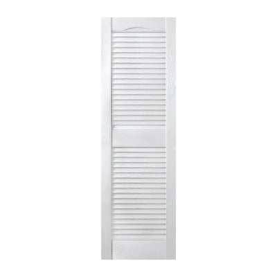 Plastic Development Group 14 x 43 Inch Vinyl Louvered Shutters, 4 Pack, White