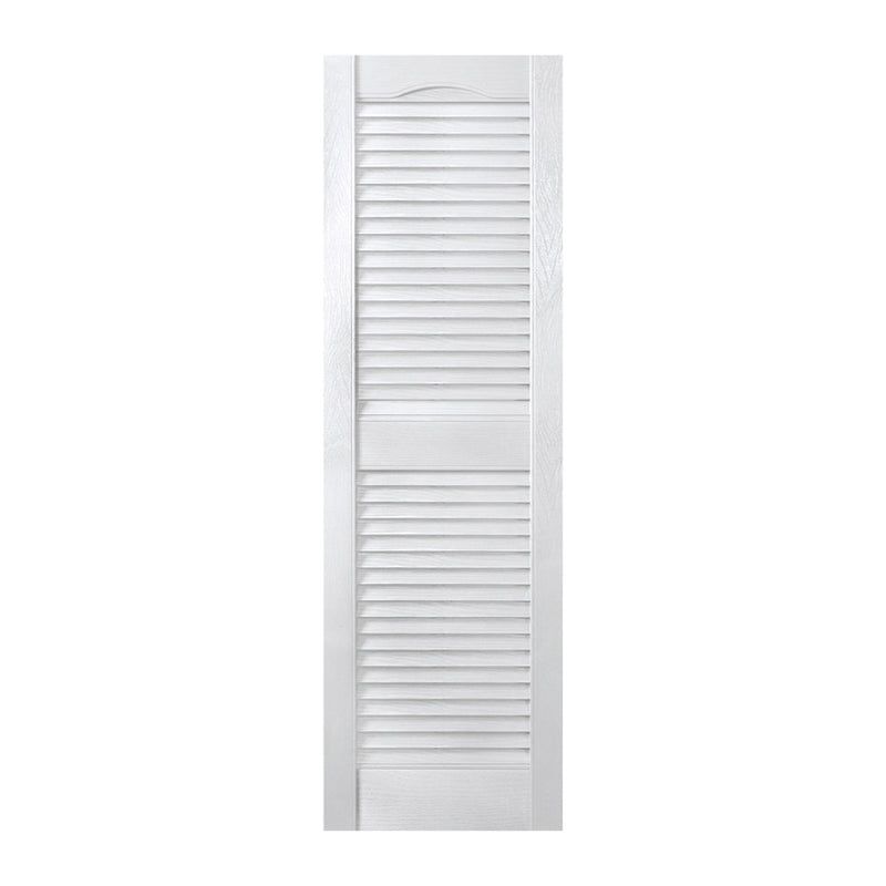 Plastic Development Group 14 x 43 Inch Vinyl Louvered Shutters, 4 Pack, White