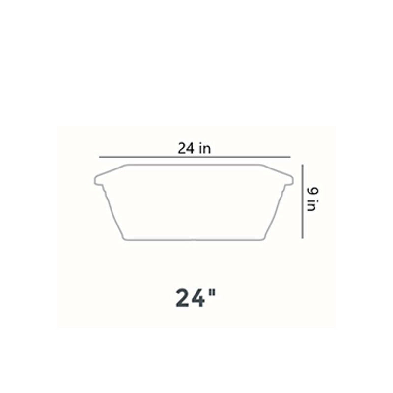 HC Companies 24 Inch Deck Rail Box Planter w/ Drainage Holes, 4 Pack, Chocolate