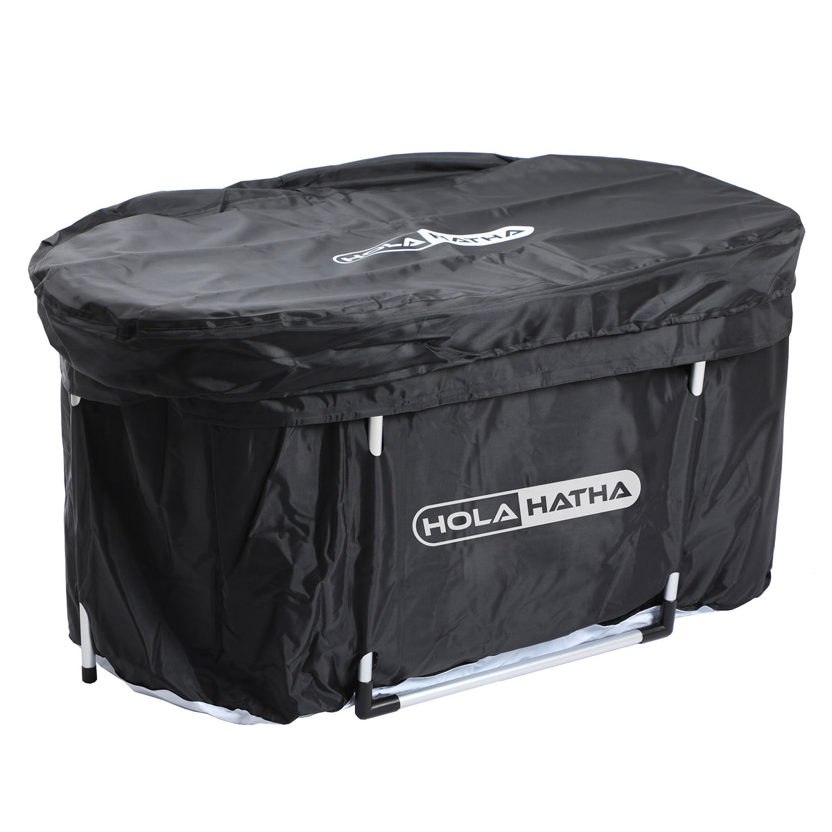 HolaHatha 129 Gal Ice Bath Tub, Portable Hot/Cold Water Plunge Tub W Lid (Used)