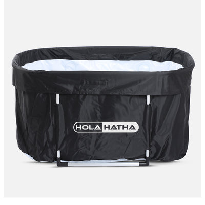 HolaHatha 129 Gal Ice Bath Tub, Portable Hot/Cold Water Plunge Tub W Lid (Used)