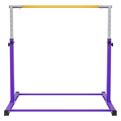 BalanceFrom Fitness 120" x 48" Exercise Mat & Adjustable Gymnastics Bar, Purple