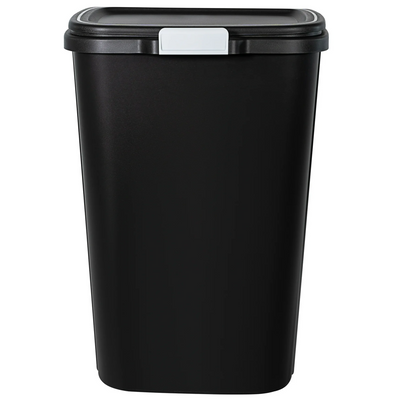 Hefty 13 Gallon Odor Block Touch Top Kitchen Durable Trash Can, 4 Pack, Black