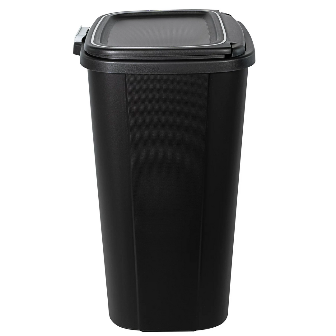 Hefty 13 Gallon Odor Block Touch Top Durable Trash Can, 4 Pk, Black (Open Box)