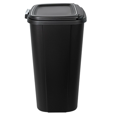 Hefty 13 Gallon Odor Block Touch Top Kitchen Durable Trash Can, 4 Pack, Black