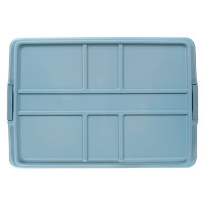 Hefty 40 Qt Hi-Rise Stackable Plastic Storage Bin with Lid, 6 Pack, Smoke Blue