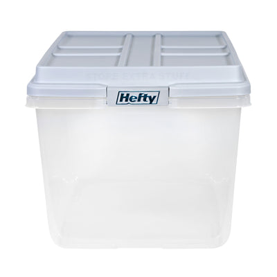 Hefty 72 Qt Hi-Rise Stackable Plastic Storage Bin w/Lid, 6pk, Gray (Open Box)