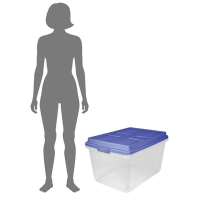 Hefty 72 Qt Hi-Rise Plastic Storage Container w/Lid, 6pk, Baja Blue (Open Box) - VMInnovations
