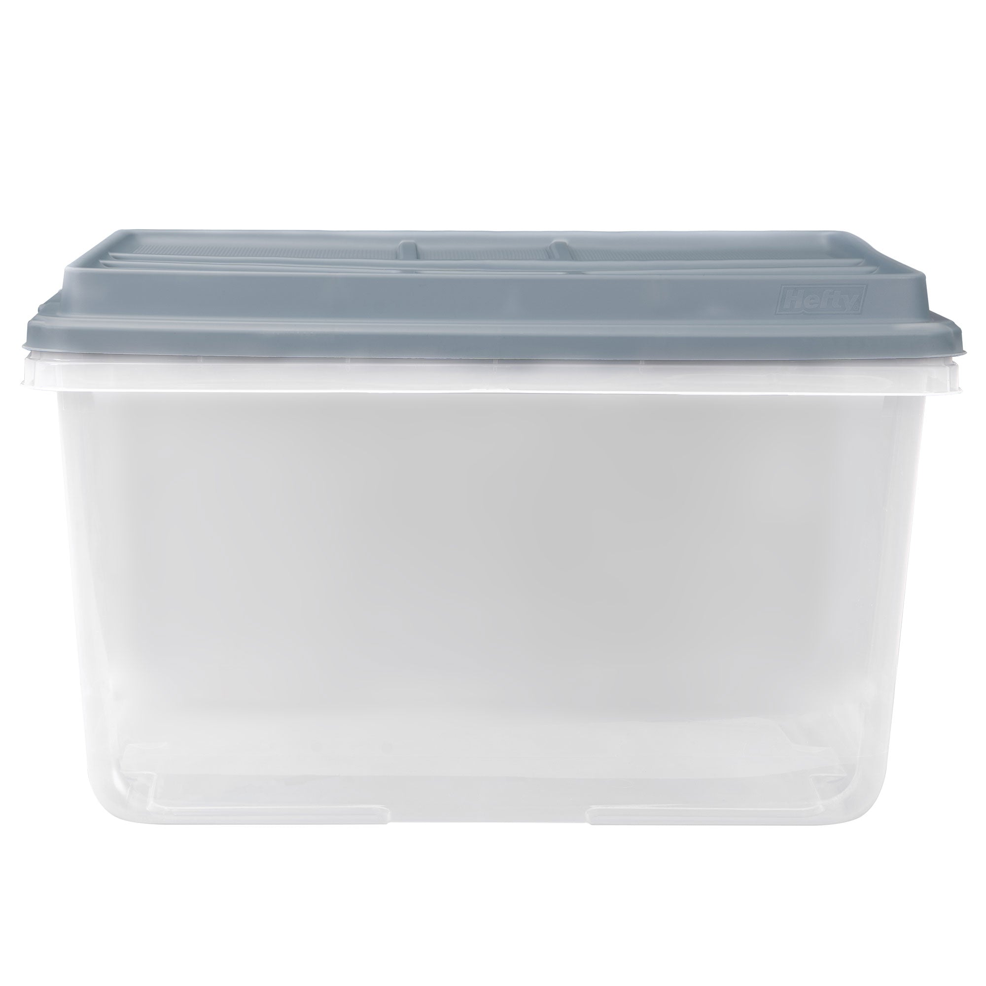 Hefty 72 Qt Stackable Plastic Storage Bin with Lid, 6pk, Smoke Blue (Open Box) - VMInnovations