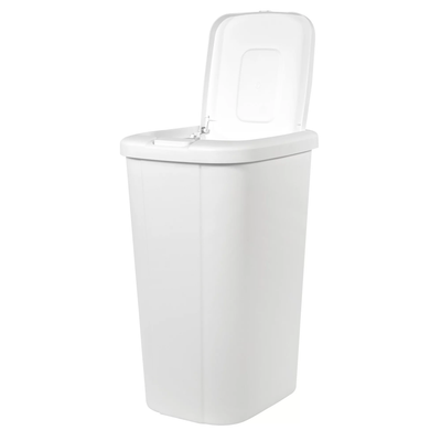 Hefty 13.3 Gallon Touch Top Trash Can with Spring Loaded Lid, 4 Pack, White