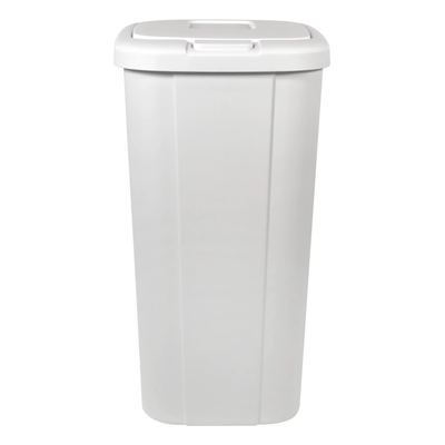 Hefty 13.3 Gallon Touch Top Trash Can with Spring Loaded Lid, 4 Pack, White