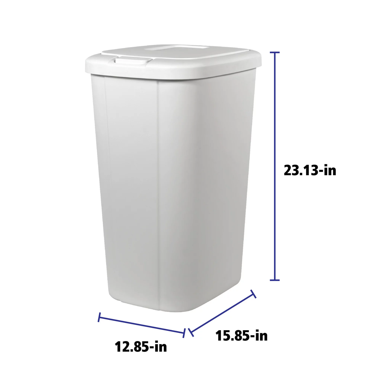 Hefty 13.3 Gallon Touch Top Trash Can with Spring Loaded Lid, 4 Pack, White