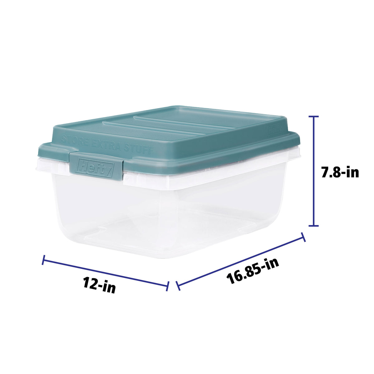 Hefty 18 Qt Hi-Rise Stackable Plastic Storage Bin W Lid, 8 Pk, Smoke Blue (Used)