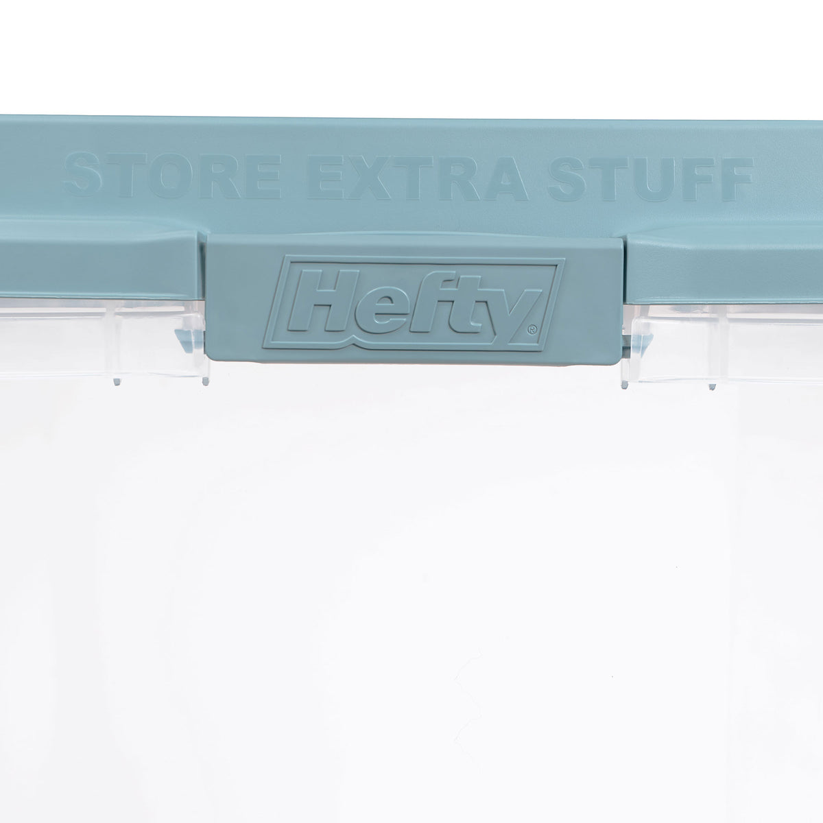 Hefty 18 Qt Hi-Rise Stackable Plastic Storage Bin W Lid, 8 Pk, Smoke Blue (Used)