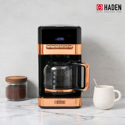 Haden 12 Cup Programmable Digital Coffee Maker, Black/Copper (Used) - VMInnovations