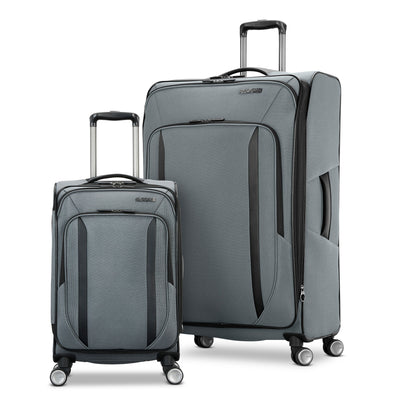 American Tourister Dash XLT 2 Piece Carry On and Large Spinner Luggage, Graphite - VMInnovations