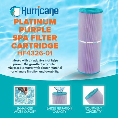 Hurricane 4 Pack HF4326-01 Platinum Purple Spa Filter Cartridge Replacement - VMInnovations