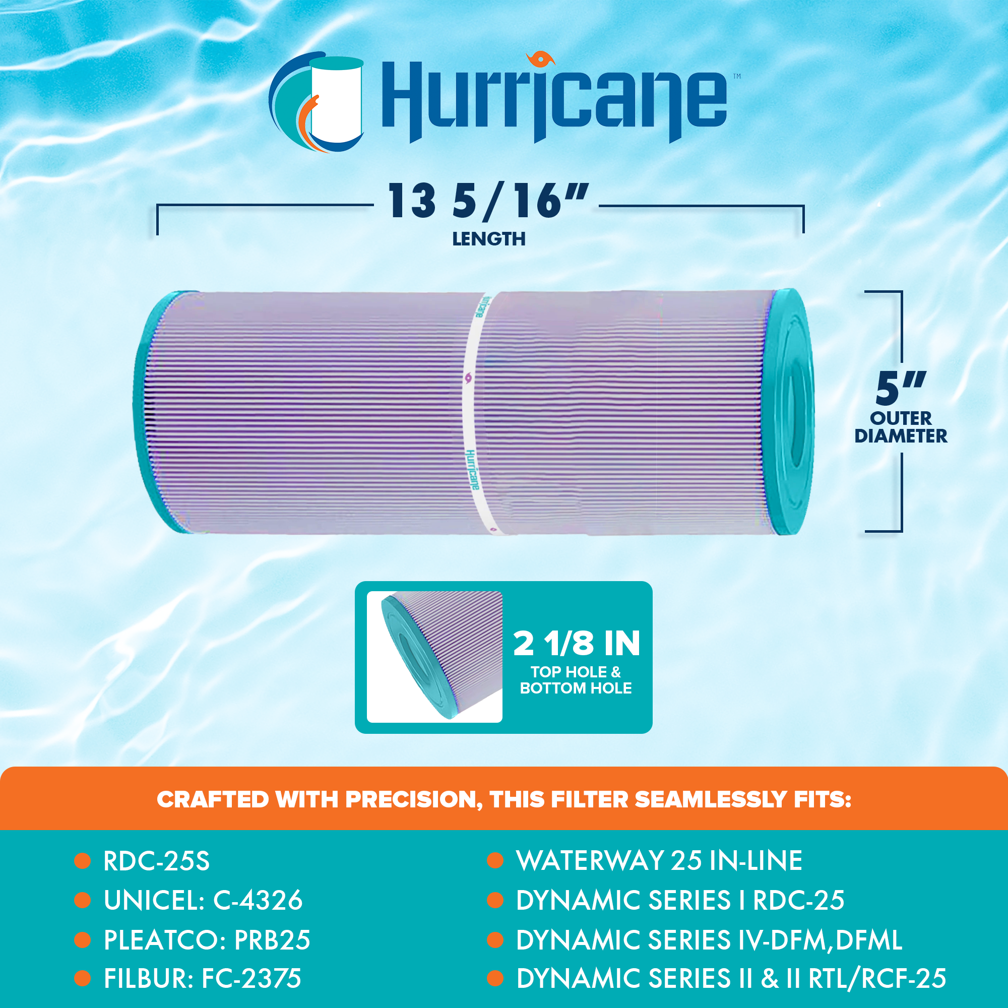 Hurricane 2 Pack HF4326-01 Platinum Purple Spa Filter Cartridge Replacement - VMInnovations