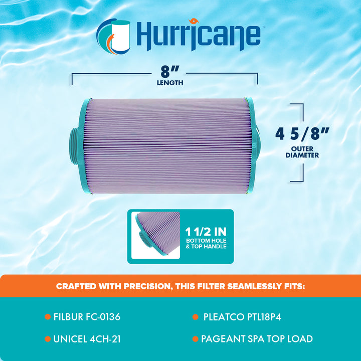 Hurricane Filters HF4H21-01P Platinum Purple Spa Filter Cartridge Replacement
