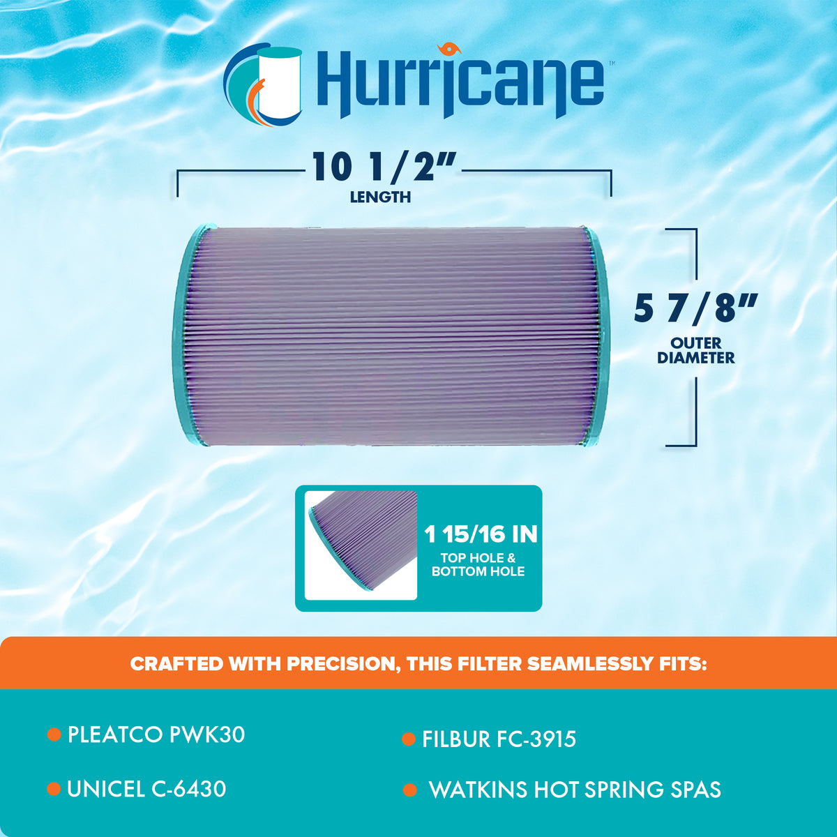 Hurricane 2 Pack HF6430-01P Platinum Purple Spa Filter Cartridge Replacement