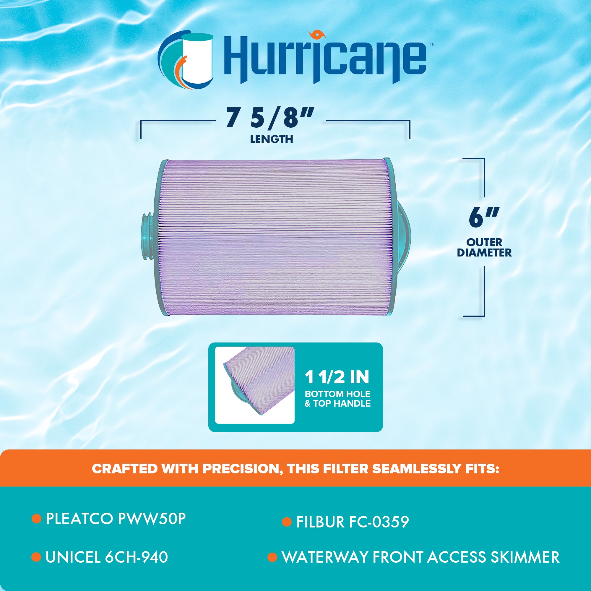 Hurricane 2 Pack HF6H940-01P Platinum Purple Spa Filter Cartridge Replacement