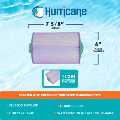 Hurricane 2 Pack HF6H940-01P Platinum Purple Spa Filter Cartridge Replacement