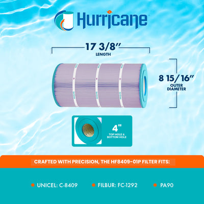 Hurricane Filters Platinum Purple Spa Filter Cartridge Replacement (Open Box) - VMInnovations