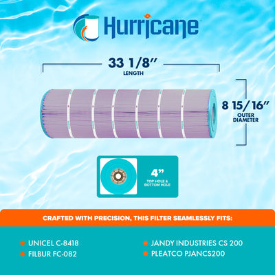 Hurricane 2 Pack HF8418-01P Platinum Purple Spa Filter Cartridge Replacement