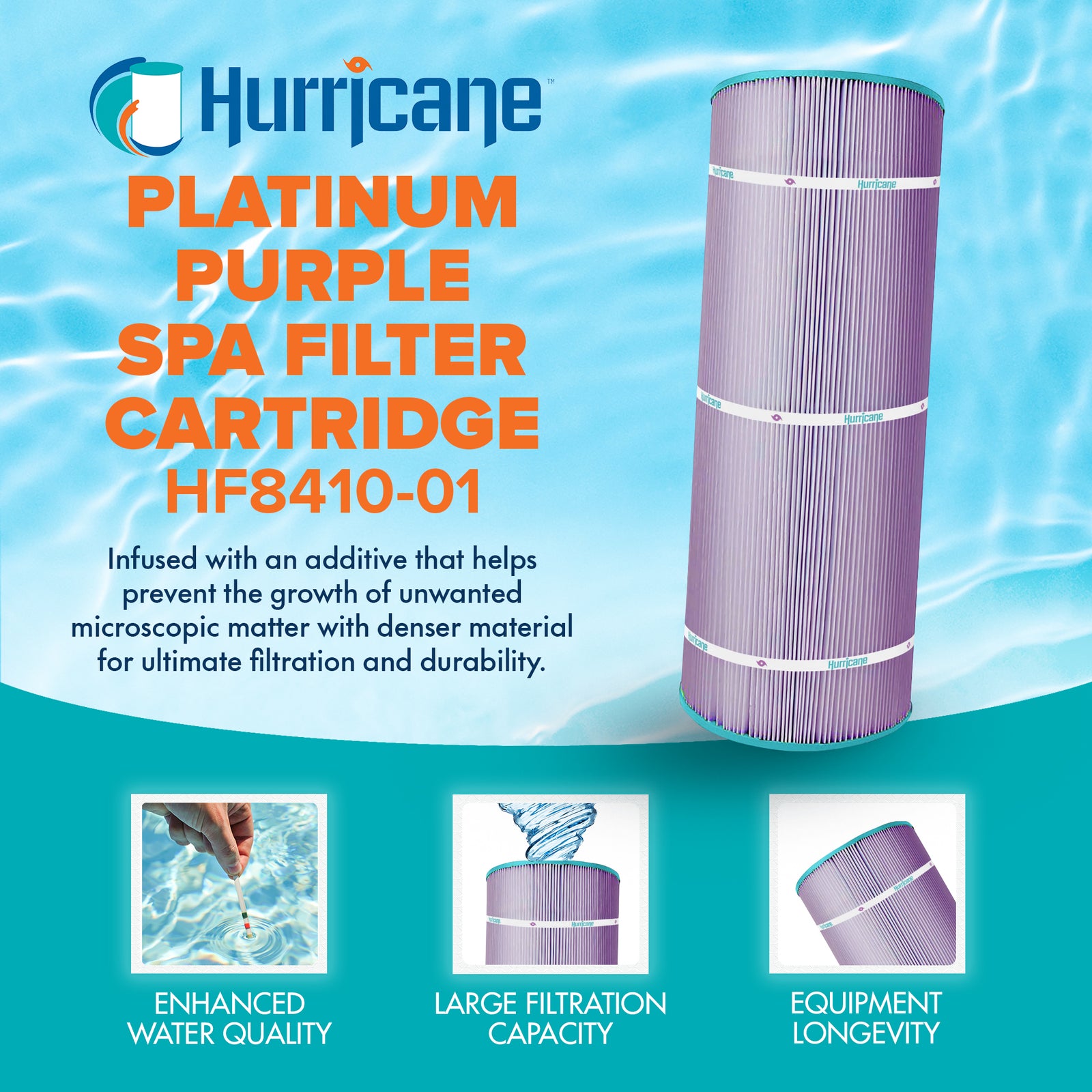 Hurricane Filters Platinum Purple Spa Filter Cartridge Replacement (Open Box) - VMInnovations