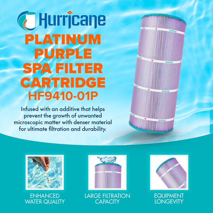 Hurricane HF9410-01P Platinum Purple Pool and Spa Filter Cartridge Replacement
