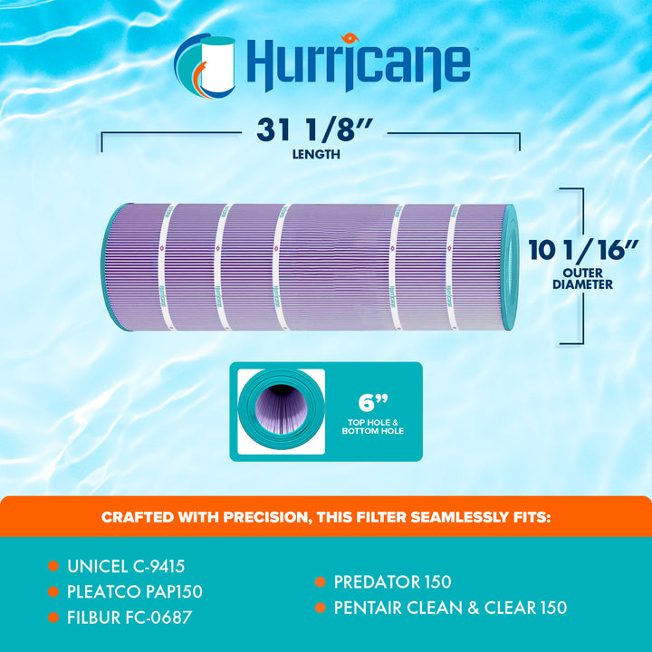 Hurricane Filters HF9415-01P Platinum Purple Spa Filter Cartridge Replacement