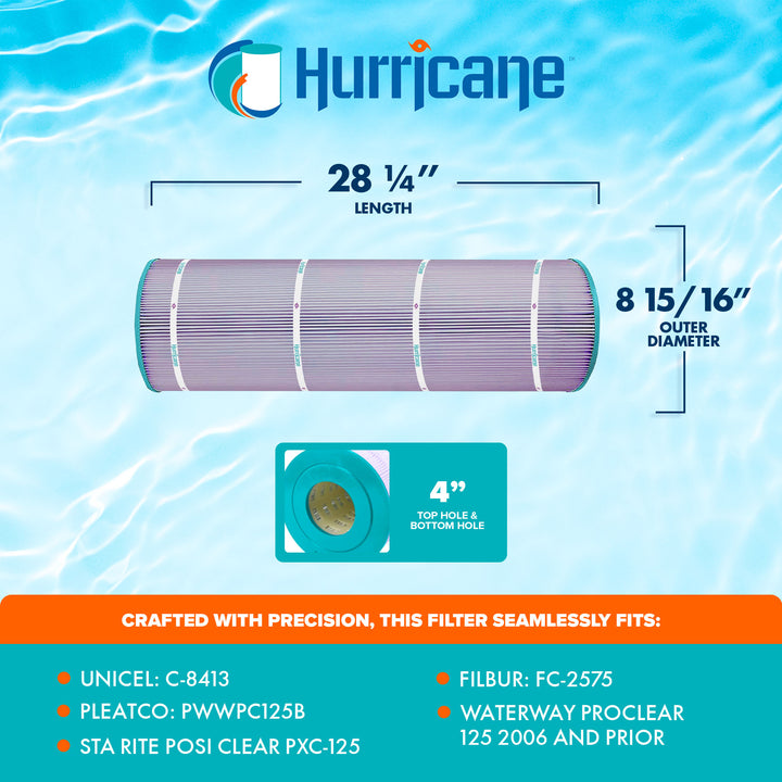 Hurricane HF8413-01P Platinum Purple Pool and Spa Filter Cartridge Replacement