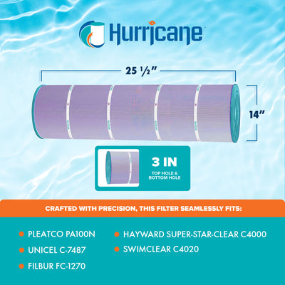 Hurricane 16 Pack HF7487-04P Platinum Purple Spa Filter Cartridge Replacement