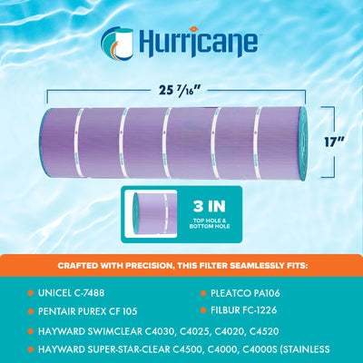 Hurricane 8 Pack HF7488-04P Platinum Purple Pool Filter Cartridge Replacement