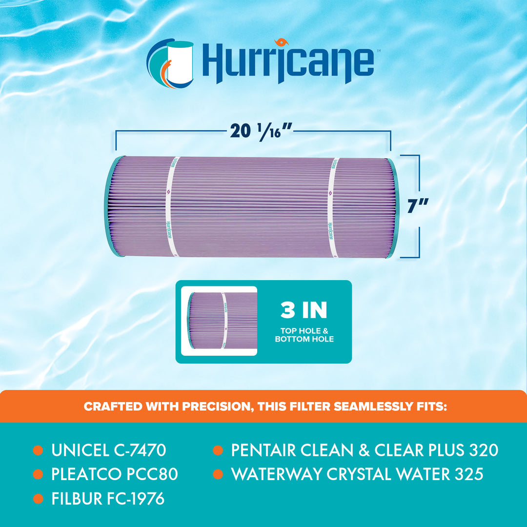 Hurricane 4 Pack HF7470-04P Platinum Purple Pool Filter Cartridge (Open Box)