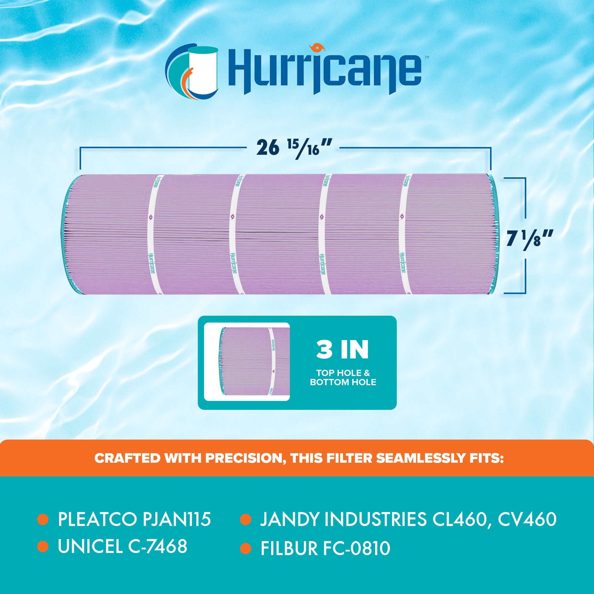 Hurricane 16 Pack HF7468-04P Platinum Purple Pool Filter Cartridge Replacement - VMInnovations
