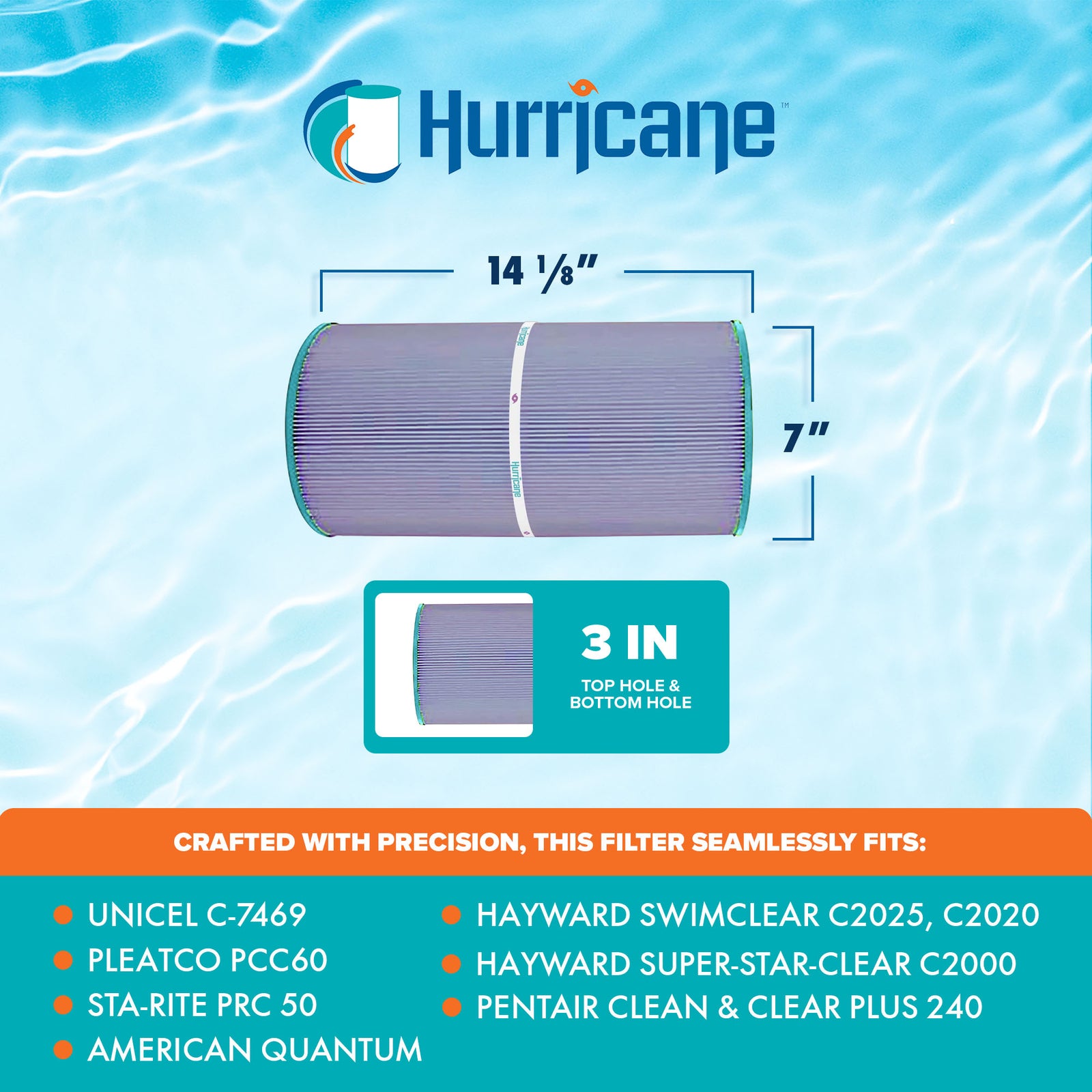 Hurricane Filters HF7469-04P Purple Spa Cartridge Replacement, 4 Pack (Open Box) - VMInnovations