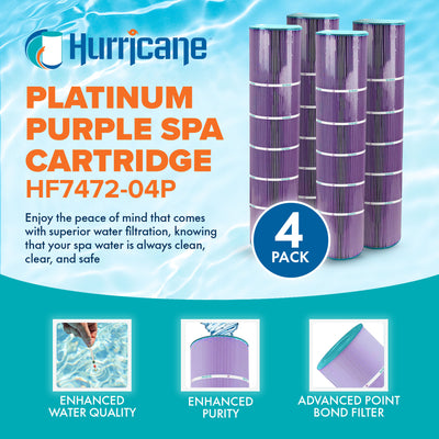 Hurricane 12 Pack HF7472-04P Platinum Purple Pool Filter Cartridge Replacement