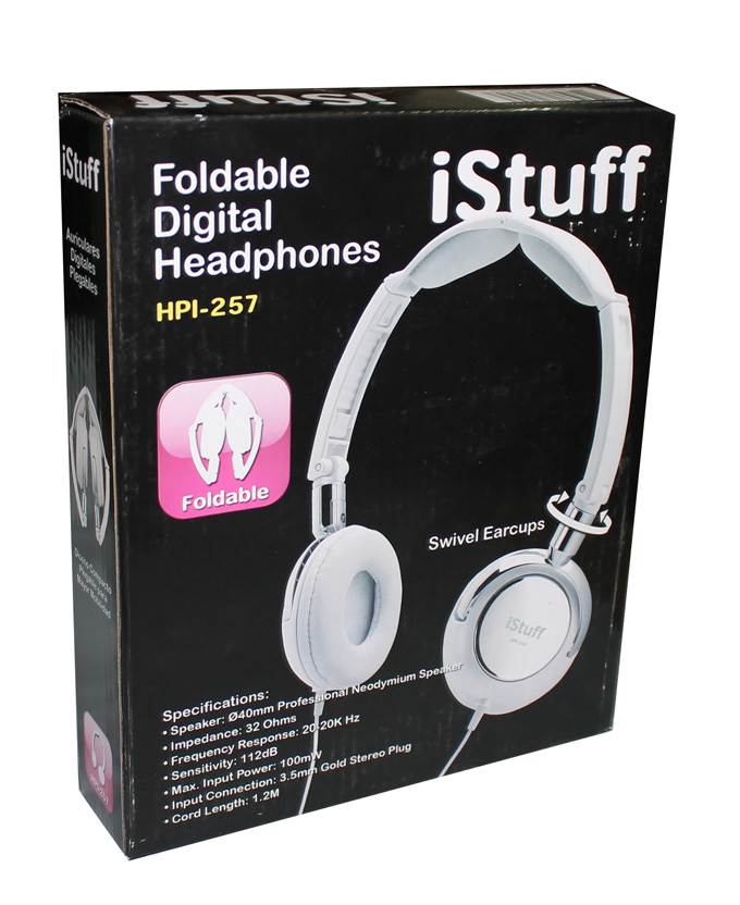 NIPPON HPI257 Foldable Digital Stereo Headphones w/ Padded Surround HPI-257