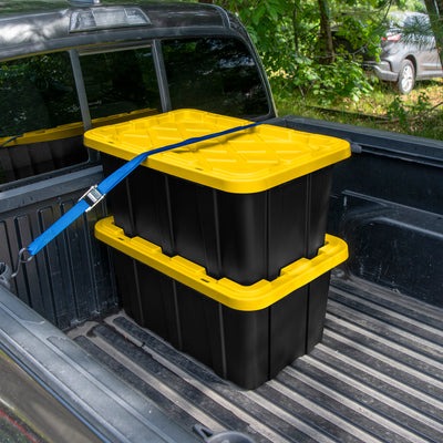 Sterilite 17 Gallon Industrial Stackable Storage Tote Lidded Containers, 24 Pack