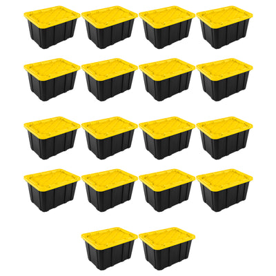 Sterilite 27 Gallon Industrial Stackable Storage Tote Lidded Containers, 18 Pack