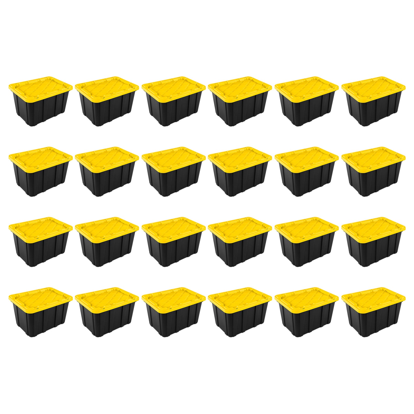 Sterilite 27 Gallon Industrial Stackable Storage Tote Lidded Containers, 24 Pack - VMInnovations