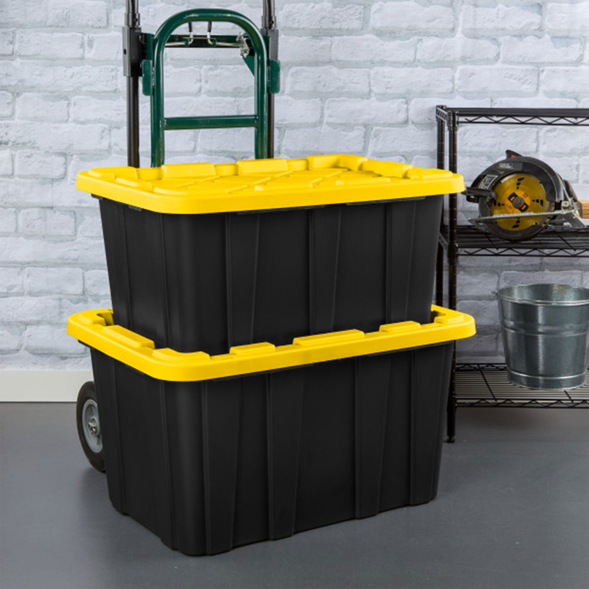 Sterilite 27 Gallon Industrial Stackable Storage Tote Lidded Containers, 24 Pack - VMInnovations