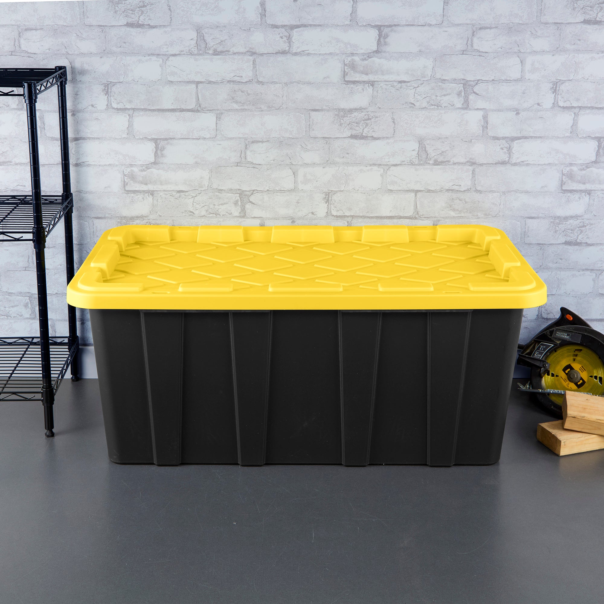 Sterilite 38 Gallon Industrial Stackable Storage Tote Lidded Containers, 16 Pack