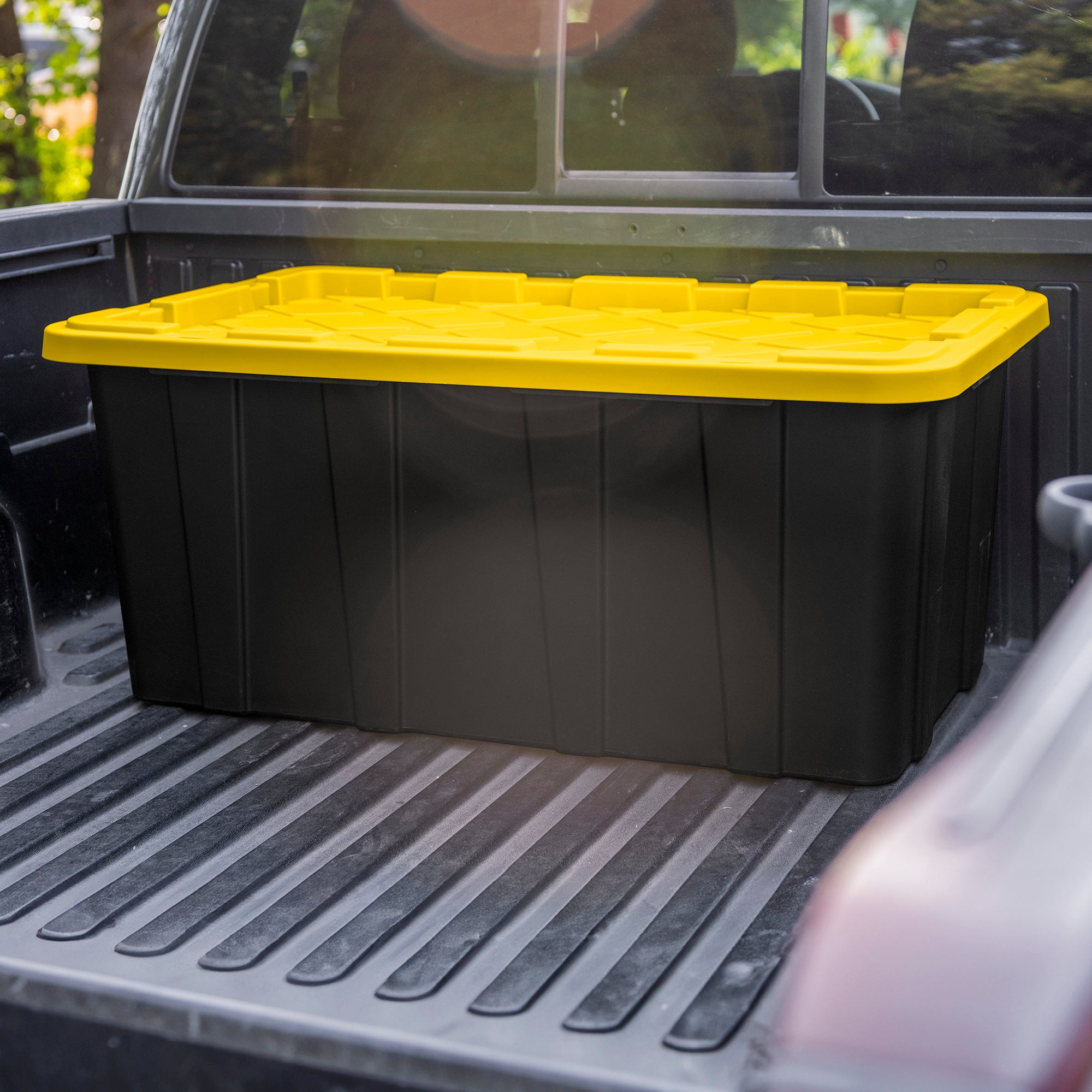 Sterilite 38 Gallon Industrial Stackable Storage Tote Lidded Containers, 4 Pack - VMInnovations