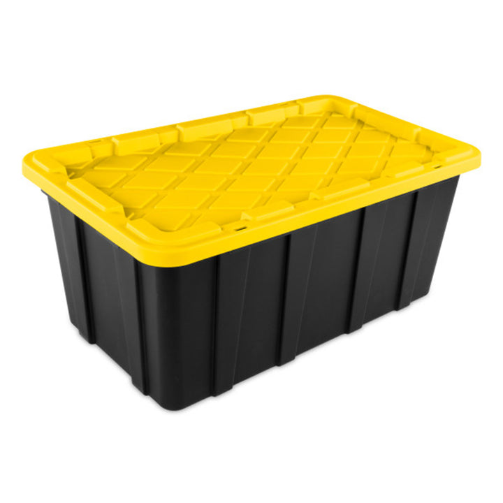 Sterilite 38 Gallon Industrial Stackable Storage Tote Lidded Containers, 8 Pack