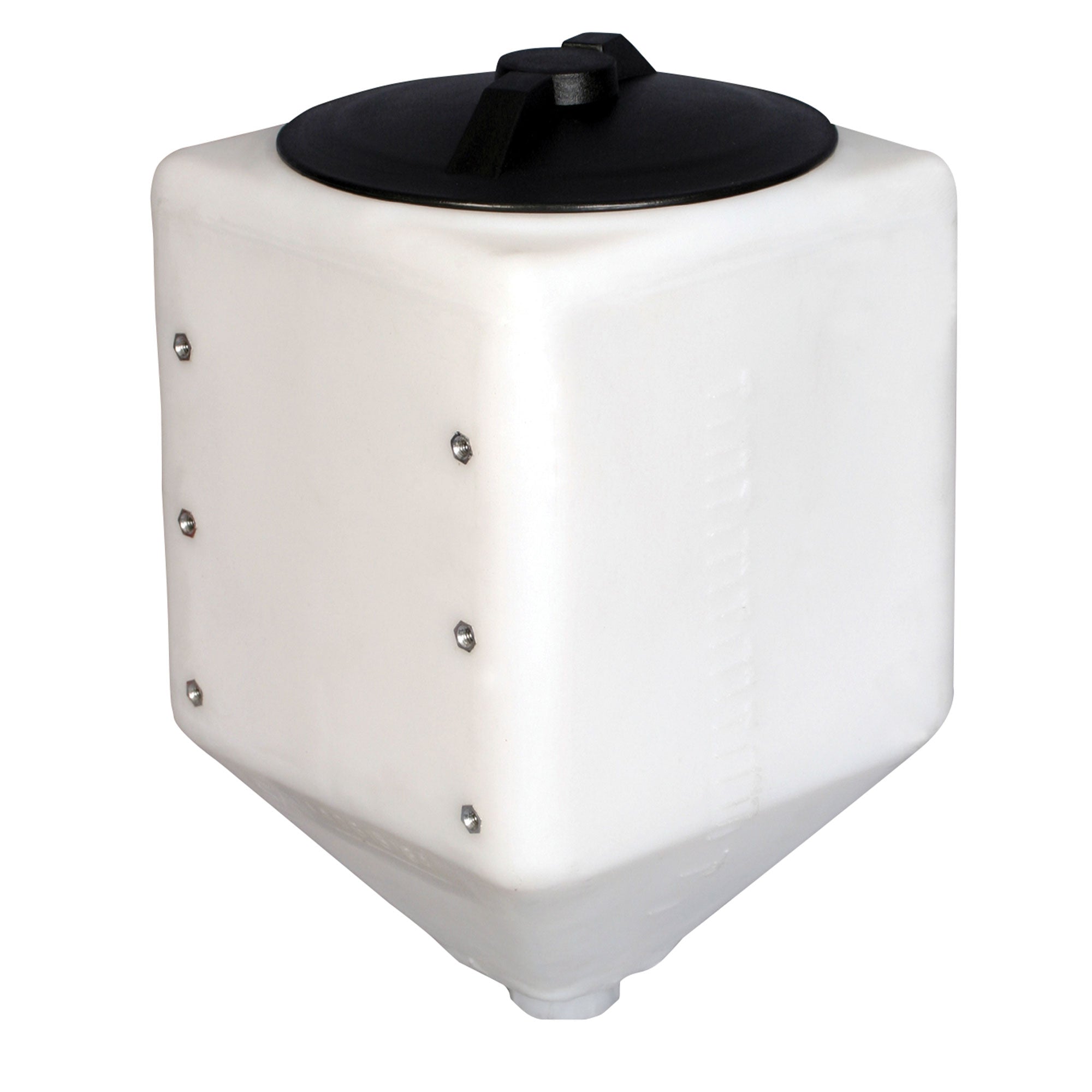 Norwesco 10 Gallon Square Total Drain Tank for Patio, Lawn, and Garden, White