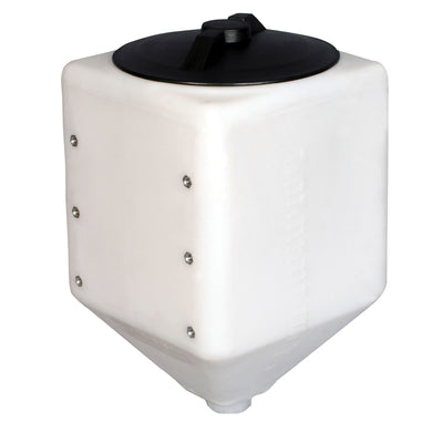 Norwesco 10 Gallon Square Total Drain Tank for Patio, Lawn, and Garden, White