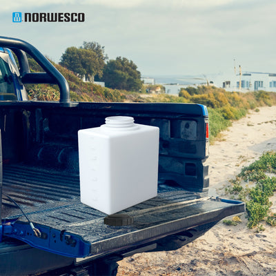 Norwesco Flat Bottom Utility Tank for Trailers and Lawn Care, 7 Gallon, White